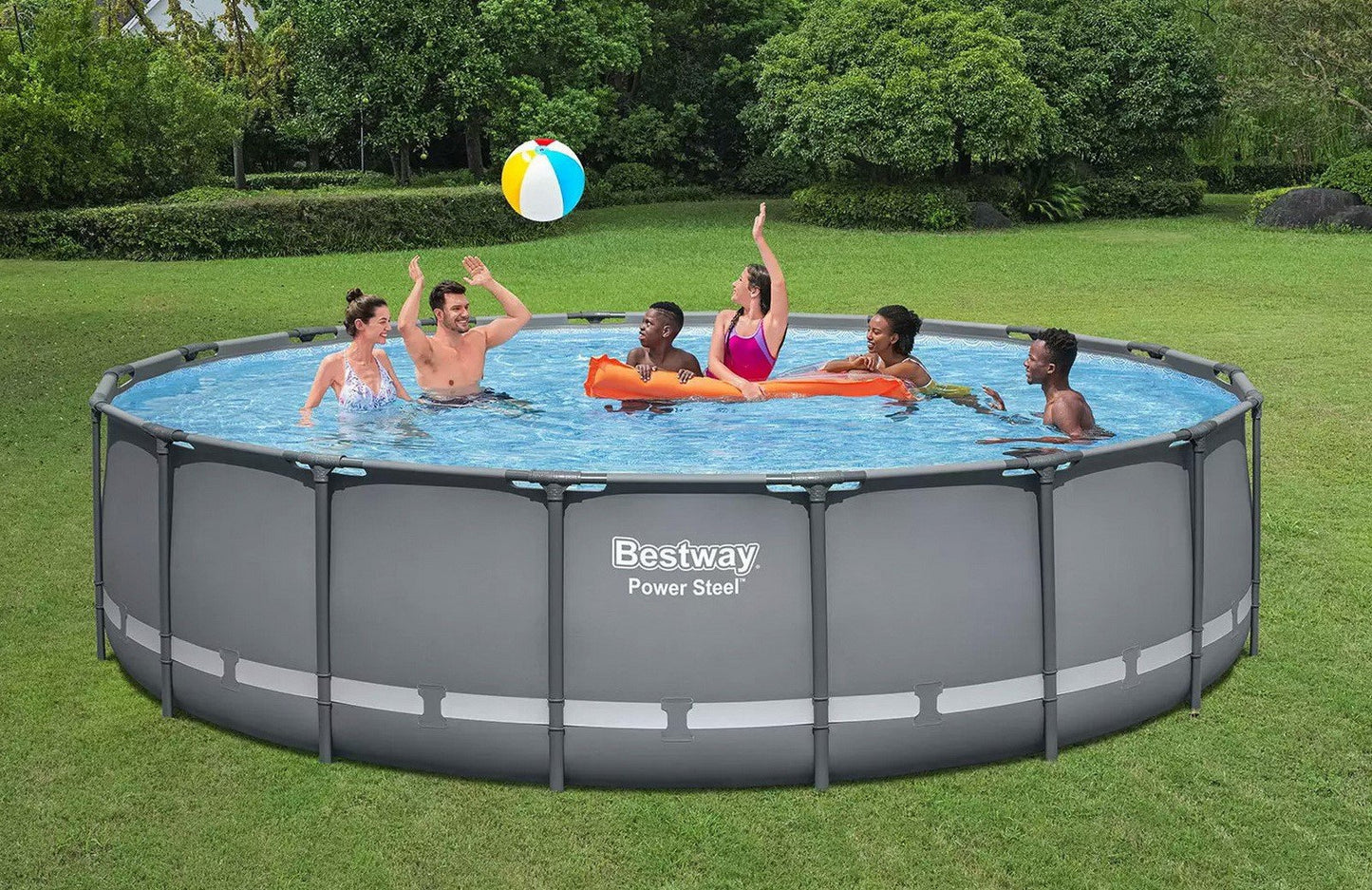 Bestway Large 18' x 48" Above Ground Pool Set Ladder Filter Pump Cover