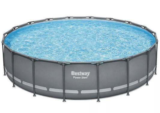 Bestway Large 18' x 48" Above Ground Pool Set Ladder Filter Pump Cover