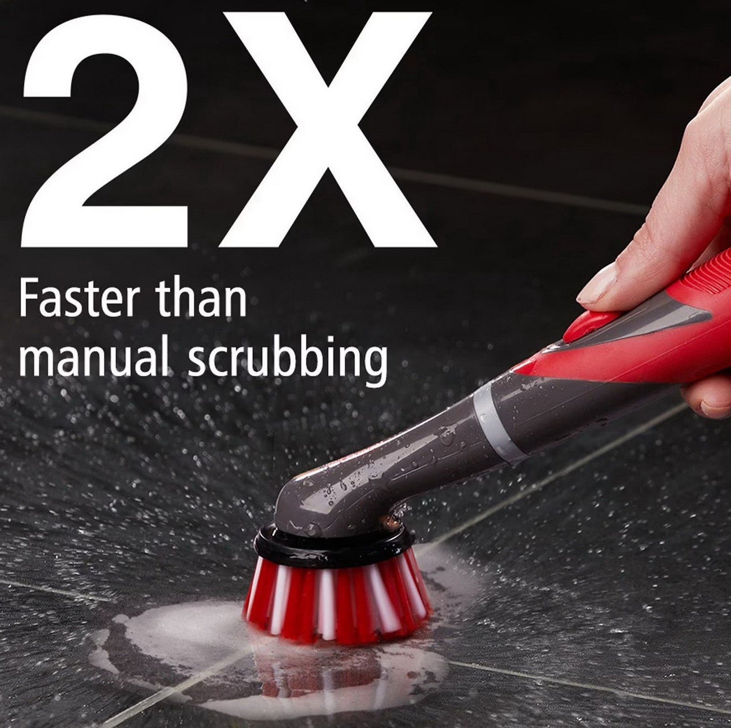 Rubbermaid Oscillating Head Power Scrubber Scrub Brush Cleaner 5 Piece Set