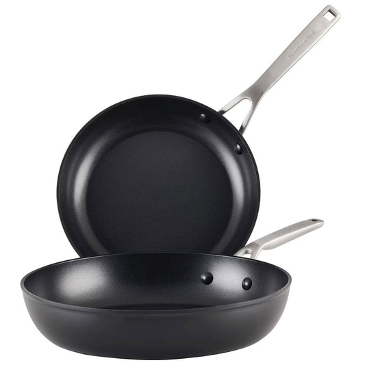 KitchenAid 2 pc Nonstick Fry Pan Set 10.5" 12" Hard Anodized Induction Ready