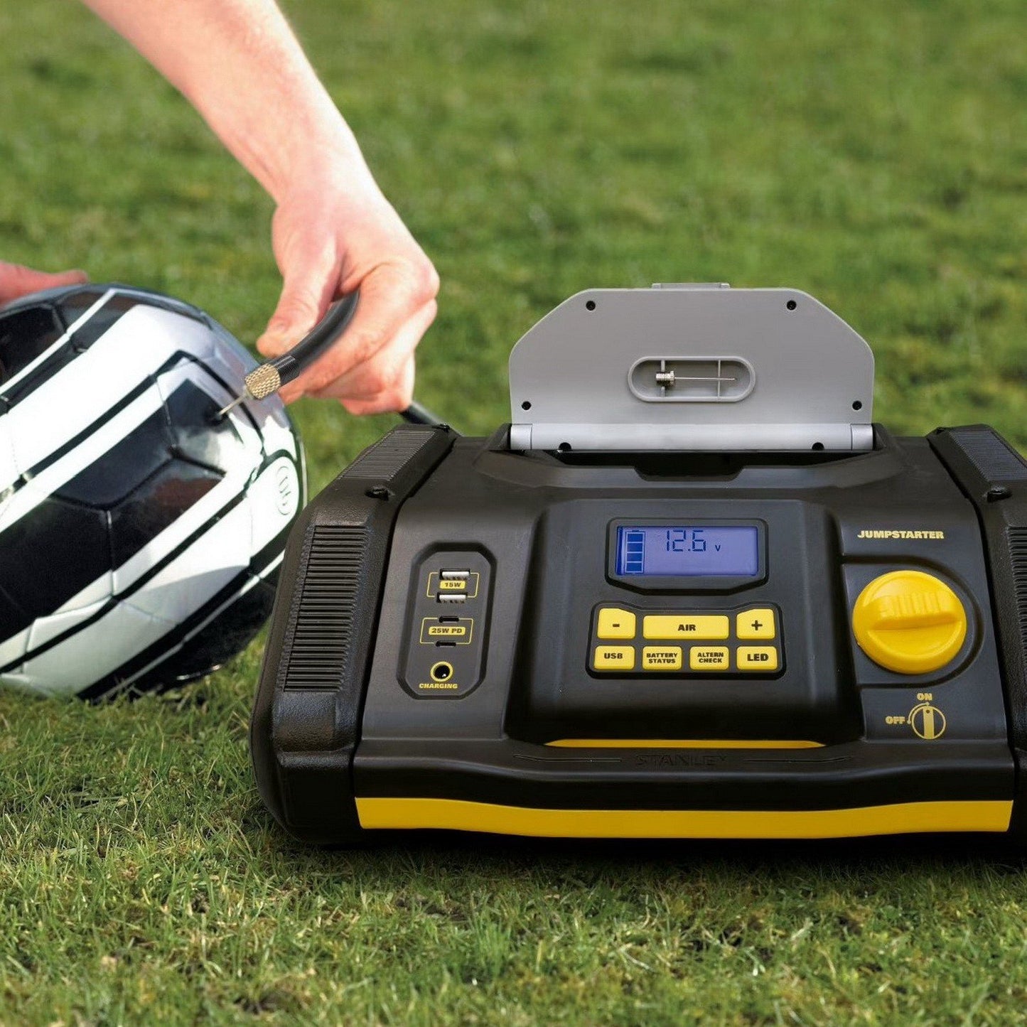 Stanley Fatmax Power Station 12V Jump Starter USB Charger Air Pump 1200 Peak Amp