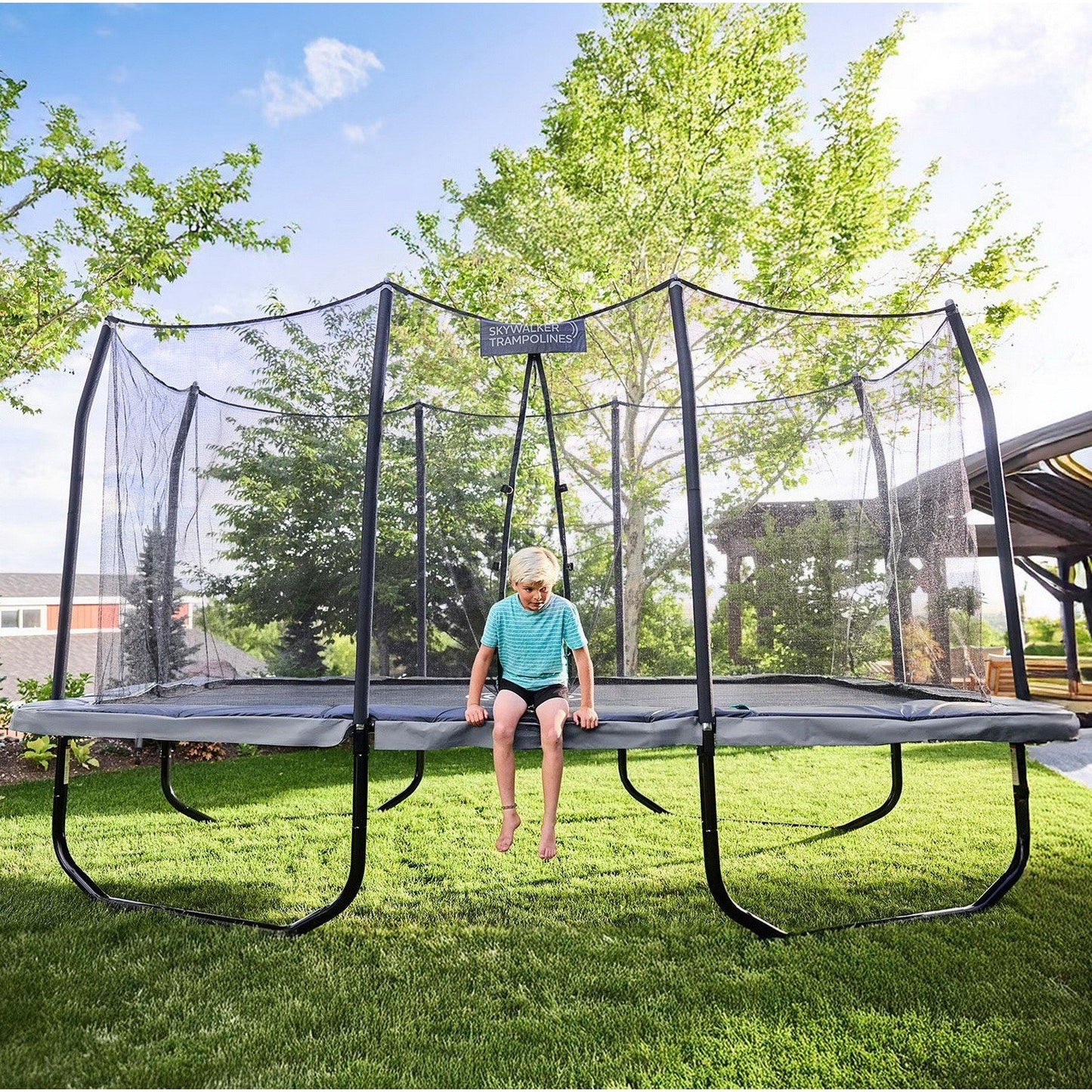 15' x 9' Huge Rectangle Skywalker Elite Trampoline & Safety Enclosure Walls
