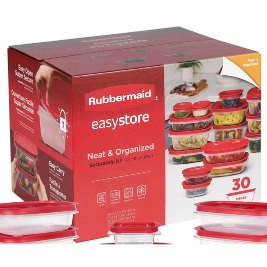 Rubbermaid EasyStore 30 Piece Food Storage Containers Set with Lids