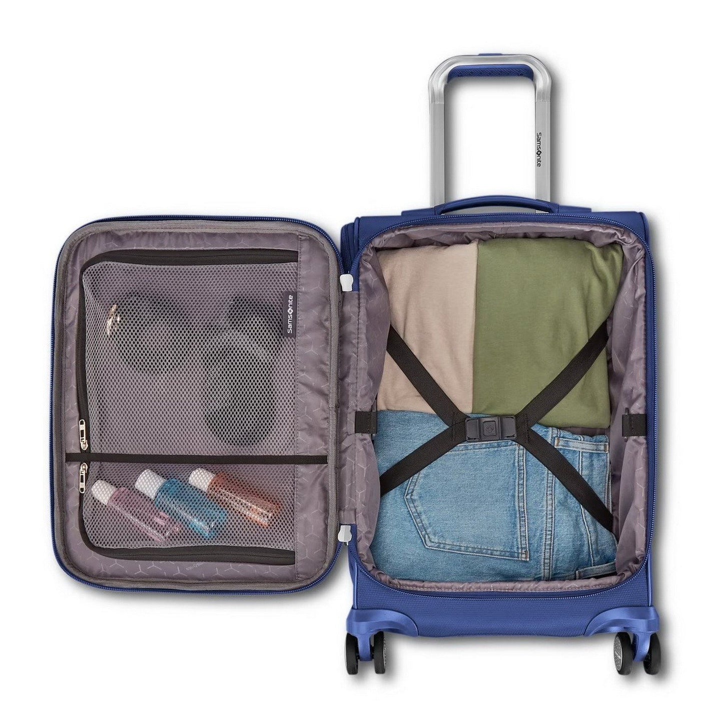 Samsonite 2 pc Softside Spinner Wheel Luggage Set Rolling Expandable Suitcases