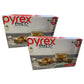 Pyrex 5 Piece Glass Baking Dish Round and Square with Lids Extra Deep Size