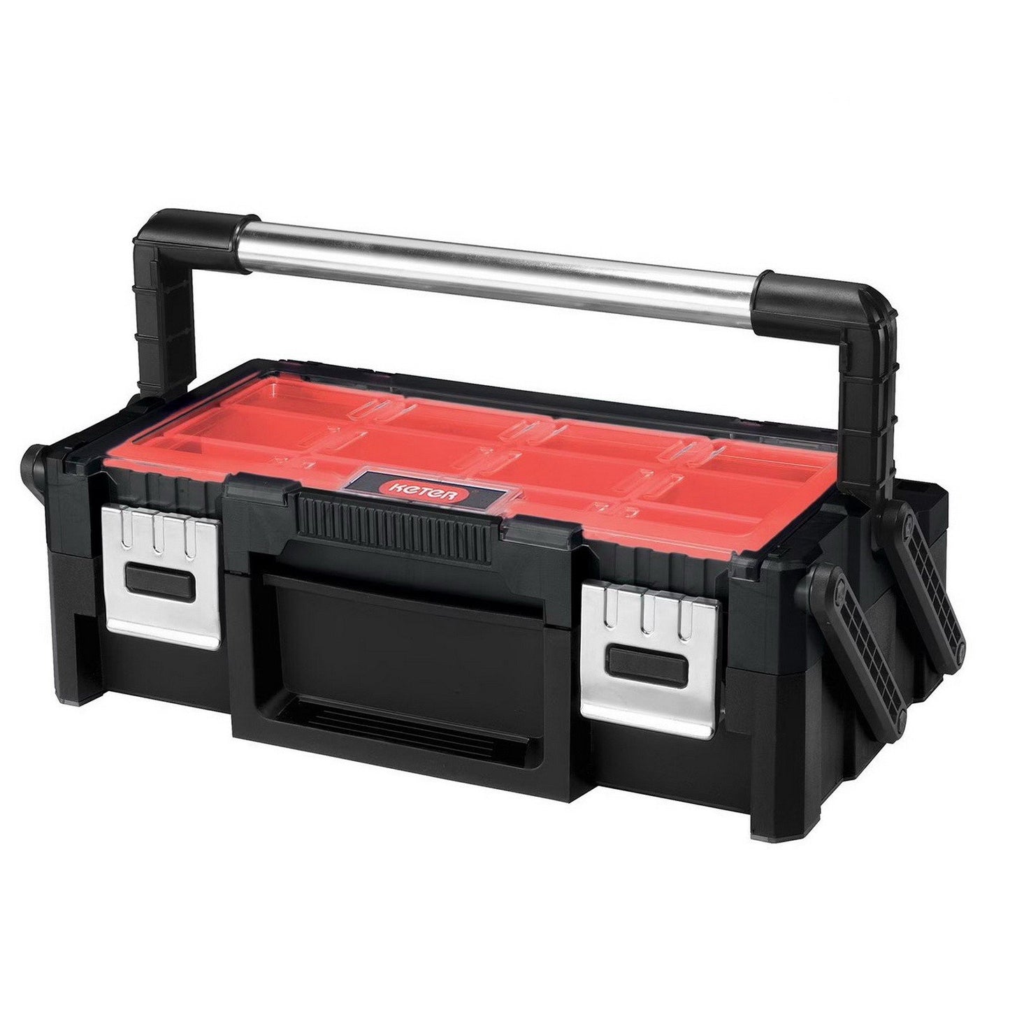 Keter Rolling ToolBox with Telescoping Handle 18" Cantilever Tool Box Organizer