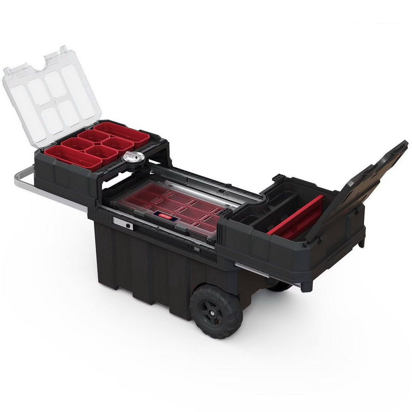 Keter Rolling ToolBox with Telescoping Handle 18" Cantilever Tool Box Organizer