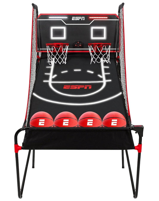 ESPN Indoor Basketball Arcade Game Electronic LED Scoring 2 Player Hoops