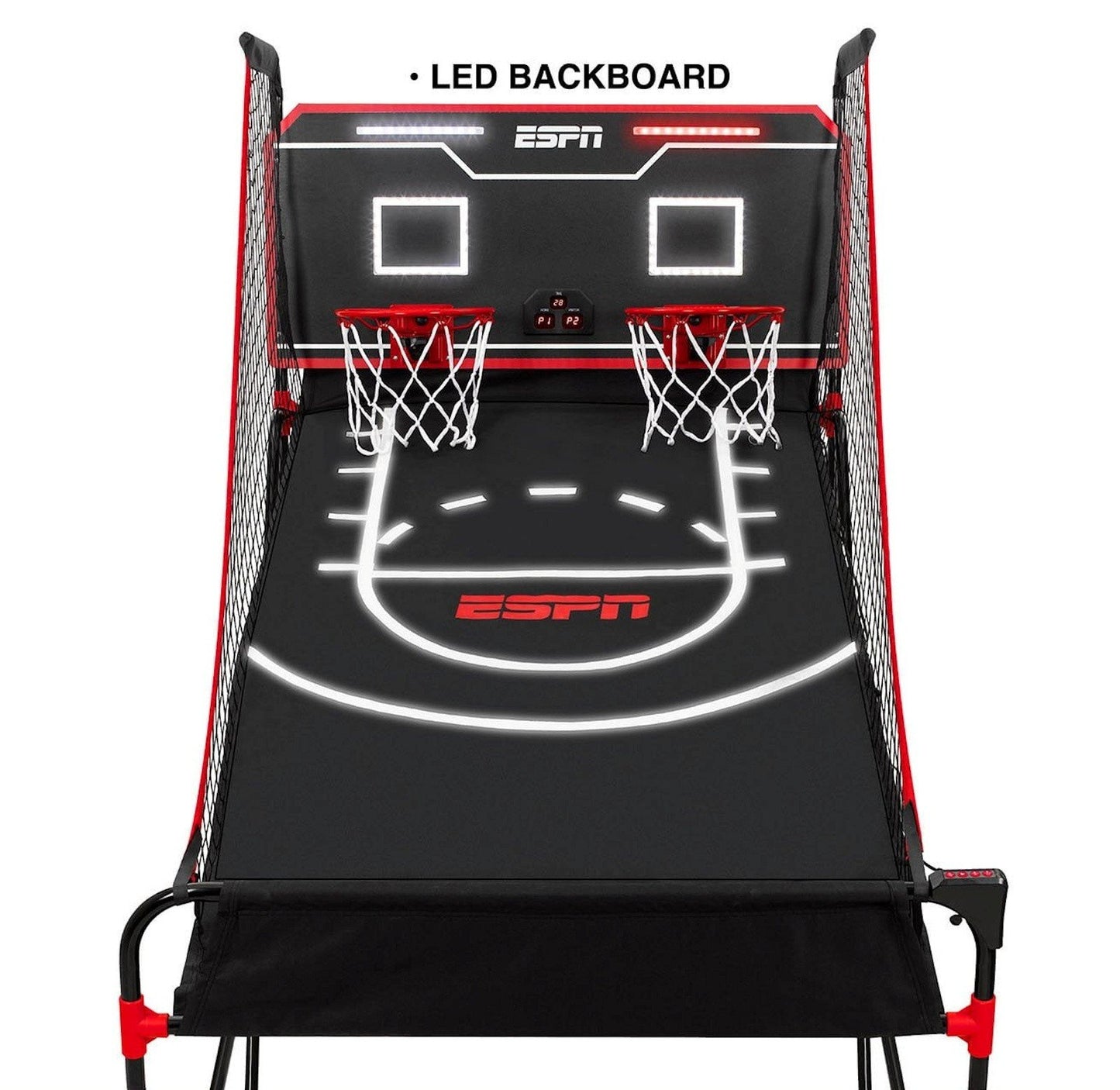 ESPN Indoor Basketball Arcade Game Electronic LED Scoring 2 Player Hoops
