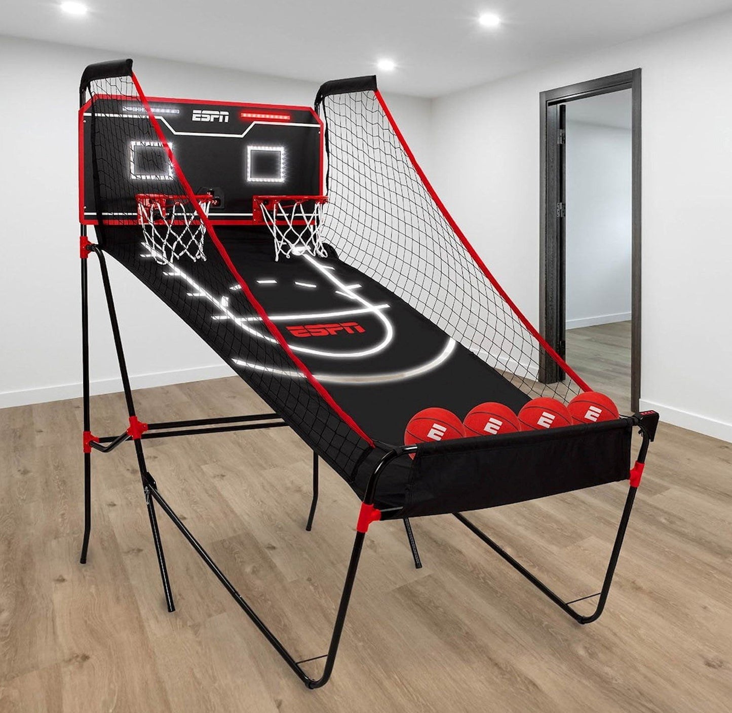 ESPN Indoor Basketball Arcade Game Electronic LED Scoring 2 Player Hoops