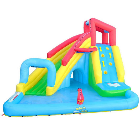 Kids Large Inflatable Water Slide Splash Pool Climbing Wall My First Waterslide