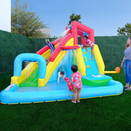 Kids Large Inflatable Water Slide Splash Pool Climbing Wall My First Waterslide