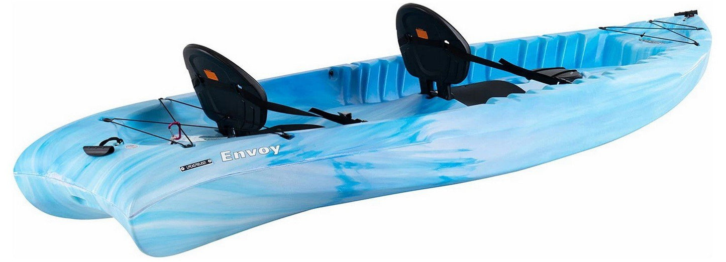 Envoy Tandem 2 Person Kayak Sit On Top Flat Bottom with Paddles 10'-6" Long