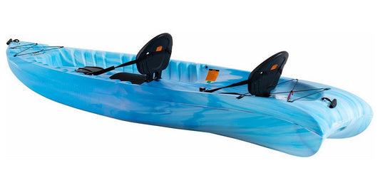 Envoy Tandem 2 Person Kayak Sit On Top Flat Bottom with Paddles 10'-6" Long