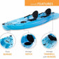 Envoy Tandem 2 Person Kayak Sit On Top Flat Bottom with Paddles 10'-6" Long