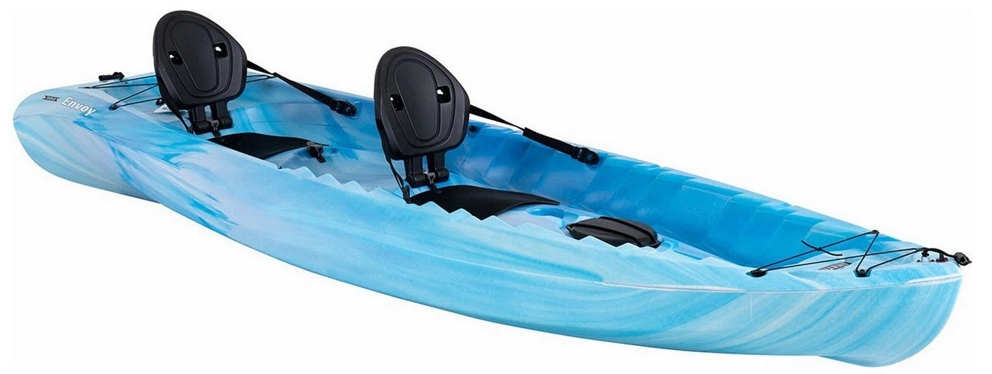 Envoy Tandem 2 Person Kayak Sit On Top Flat Bottom with Paddles 10'-6" Long