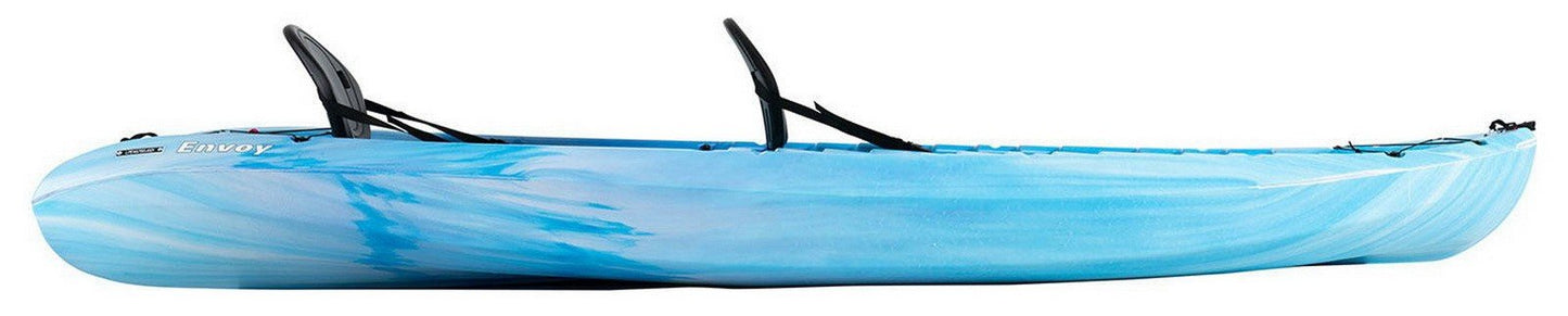 Envoy Tandem 2 Person Kayak Sit On Top Flat Bottom with Paddles 10'-6" Long