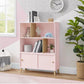 Kids Room Bookcase 3 Shelf Bookshelf Pink White Gray Toy Book Shelf Storage