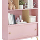 Kids Room Bookcase 3 Shelf Bookshelf Pink White Gray Toy Book Shelf Storage