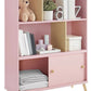 Kids Room Bookcase 3 Shelf Bookshelf Pink White Gray Toy Book Shelf Storage