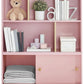 Kids Room Bookcase 3 Shelf Bookshelf Pink White Gray Toy Book Shelf Storage