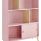 Kids Room Bookcase 3 Shelf Bookshelf Pink White Gray Toy Book Shelf Storage