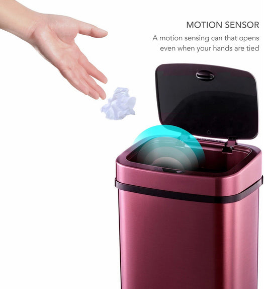 3.2 Gallon Stainless Steel Motion Sensor Trash Can Touchless 15" x 10" x 8"