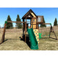 Cedar Wood Playground Swing Set Huge 9 Kid Fort Wave Slide Climbing Wall