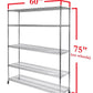 5 Shelf Wire Shelving Metal Storage Rack Heavy Duty Chrome Plated Steel 60" Wide