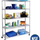 5 Shelf Wire Shelving Metal Storage Rack Heavy Duty Chrome Plated Steel 60" Wide