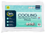 Set of 2 Serta Bed Pillows Cooling Gel Memory Foam Cluster Standard Size 2-Pack