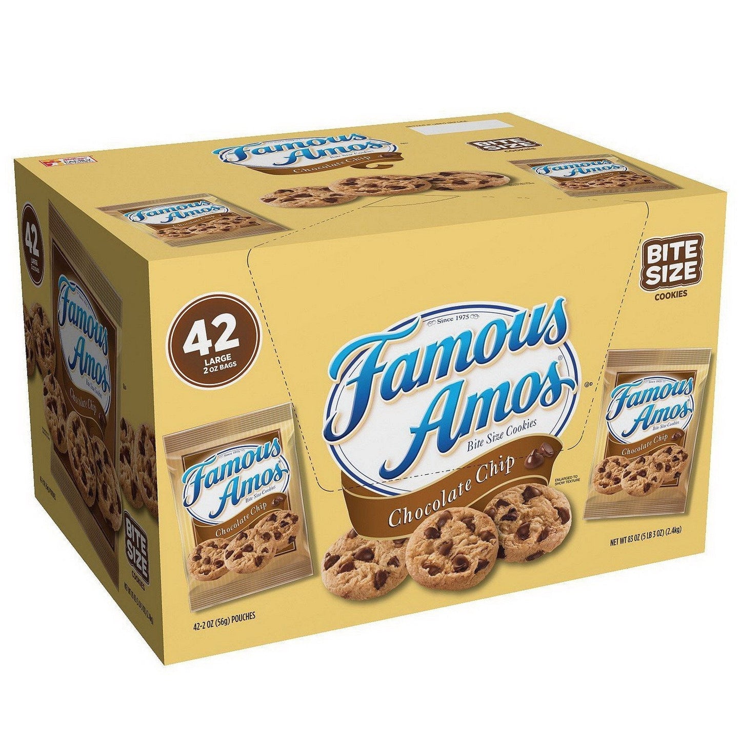Famous Amos Chocolate Chip Cookies 2 oz 42 ct