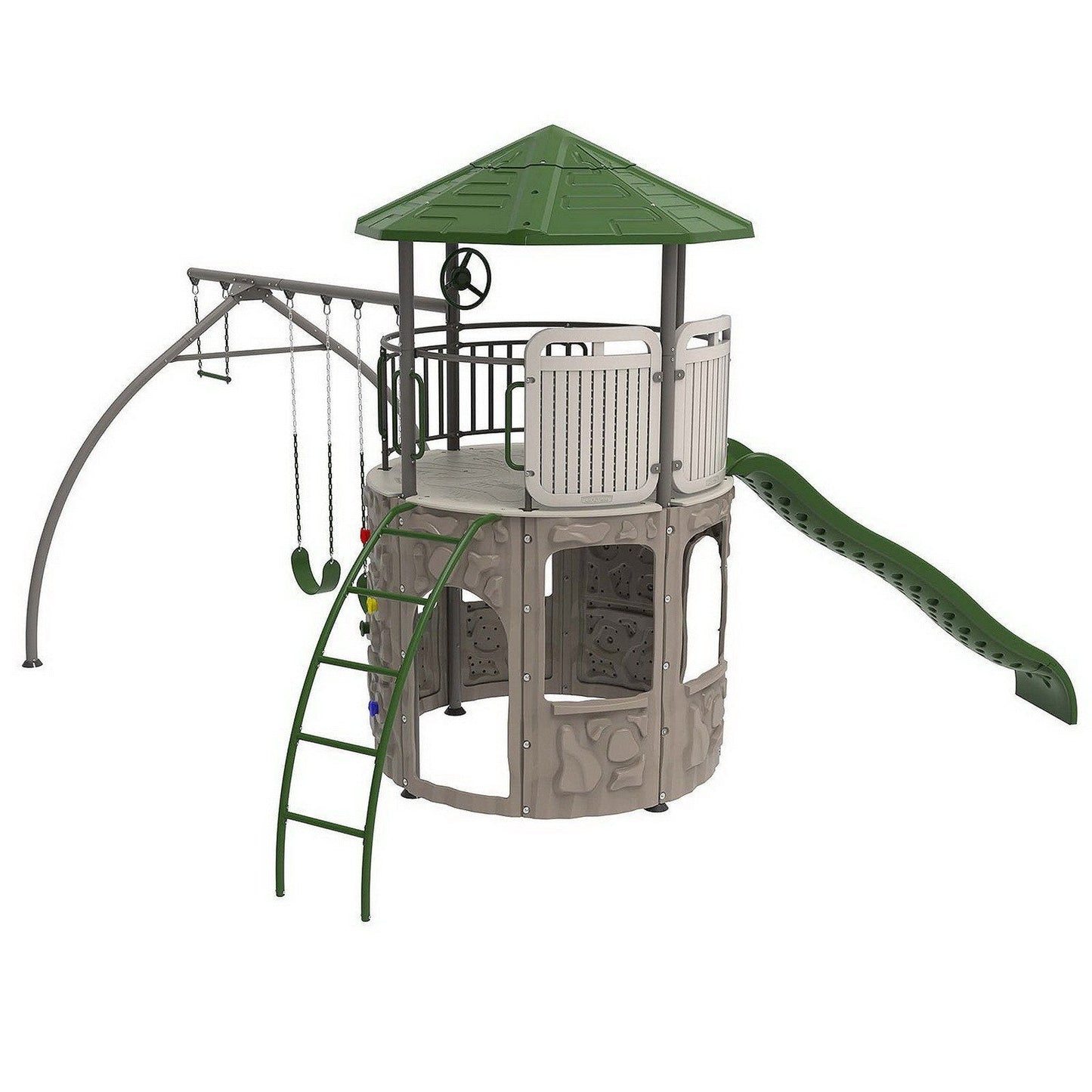 Huge Outdoor Playground Swing Set Climbing Tower Clubhouse Playset Swing Slide