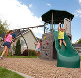 Huge Outdoor Playground Swing Set Climbing Tower Clubhouse Playset Swing Slide