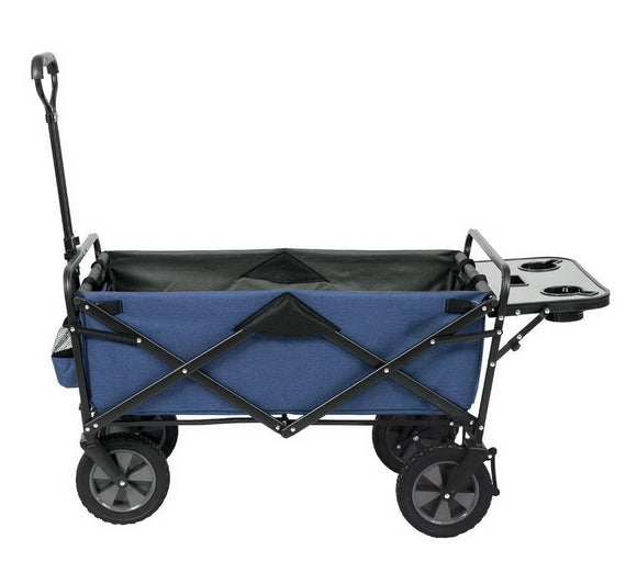 Folding Wagon Sports Utility Beach Cart with Table Mac Supplies Tote