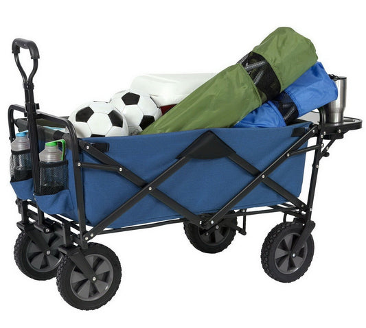 Folding Wagon Sports Utility Beach Cart with Table Mac Supplies Tote