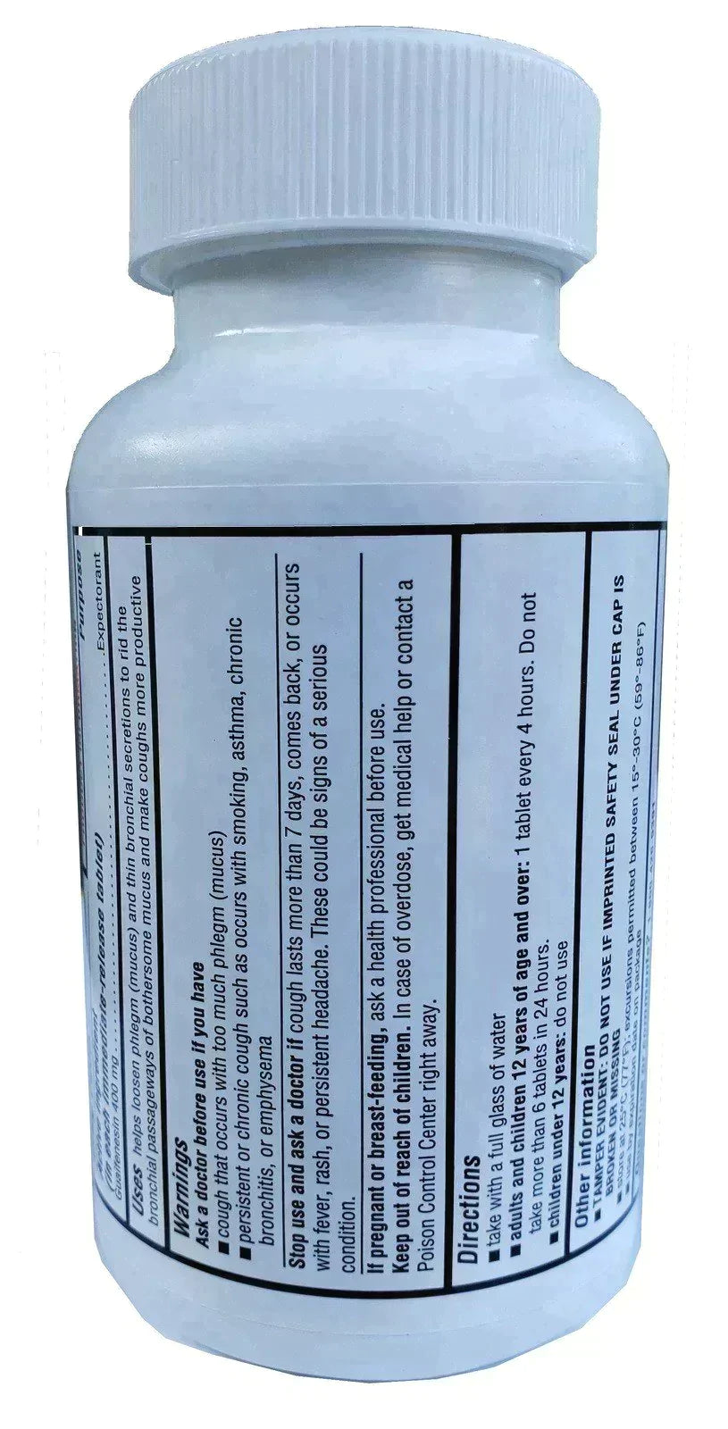 Kirkland Mucus Relief Chest Expectorant 400mg Guaifenesin Tablets 200 400 600