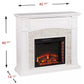 Electric Fireplace 1500 Watt Heater with Logs Mantel Stone Surround Hidden Shelf