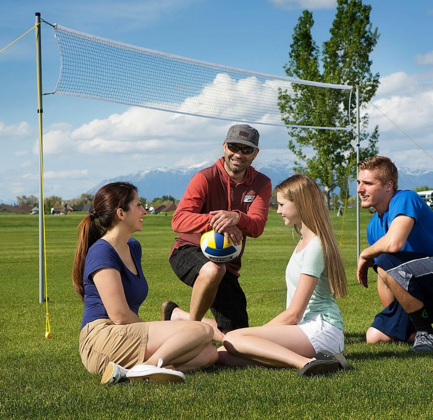 Outdoor Volleyball Pickleball Game Set 20' Net Paddles Ball Shuttlecocks