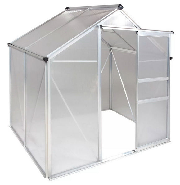 Walk-In 6' x 4' Greenhouse Aluminum with Sliding Door Roof Vent