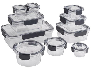Tritan 20 pc Plastic Food Storage Containers Set Leak Proof Airtight Lids