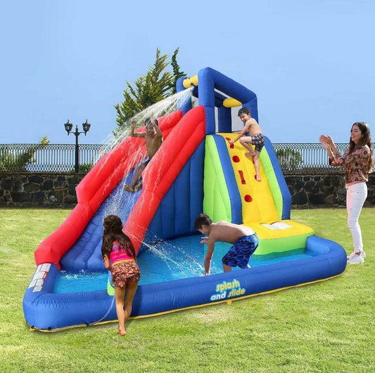 Kids Large Inflatable Water Slide Splash Pool Climbing Wall My First Waterslide