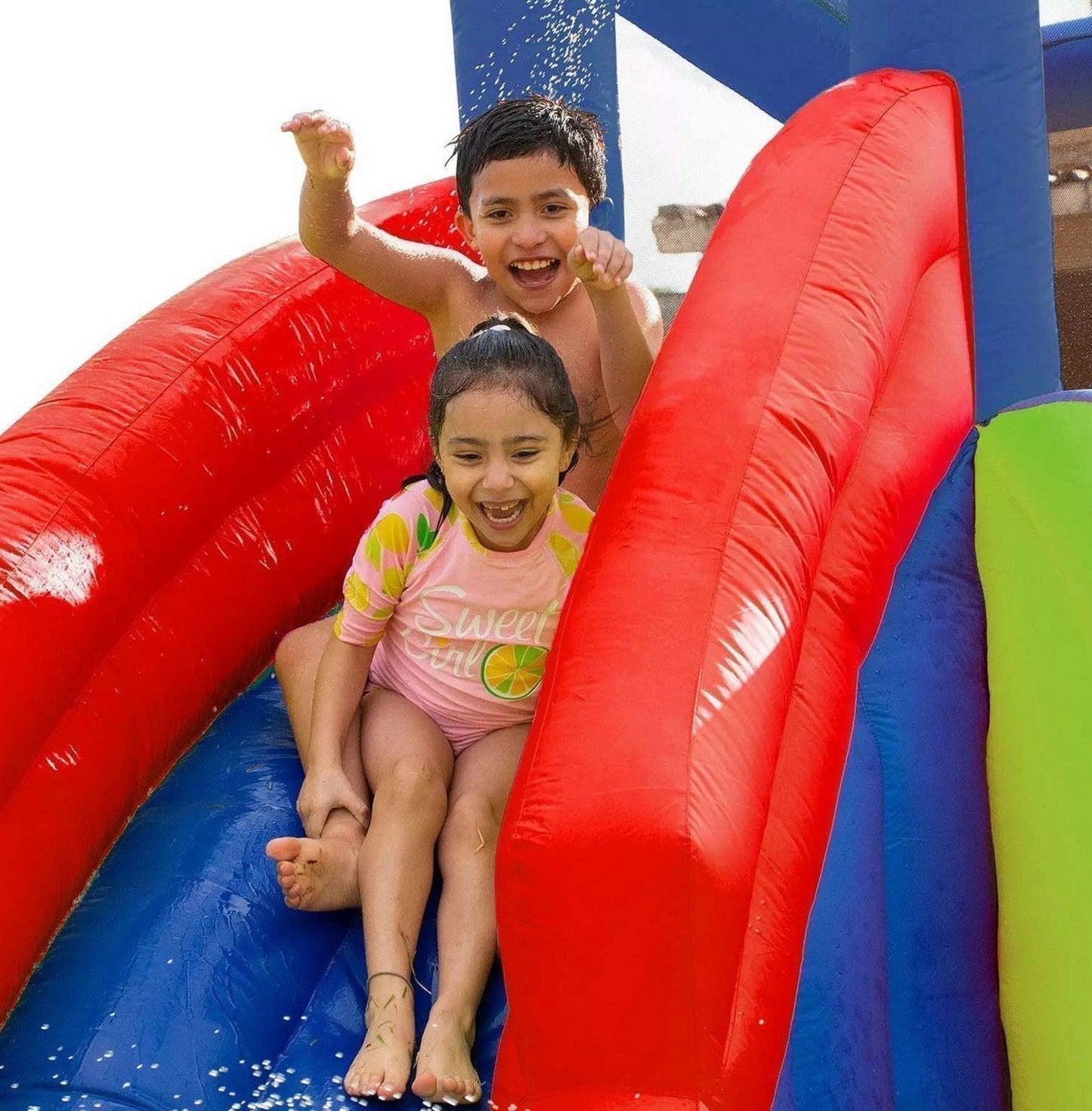 Kids Large Inflatable Water Slide Splash Pool Climbing Wall My First Waterslide