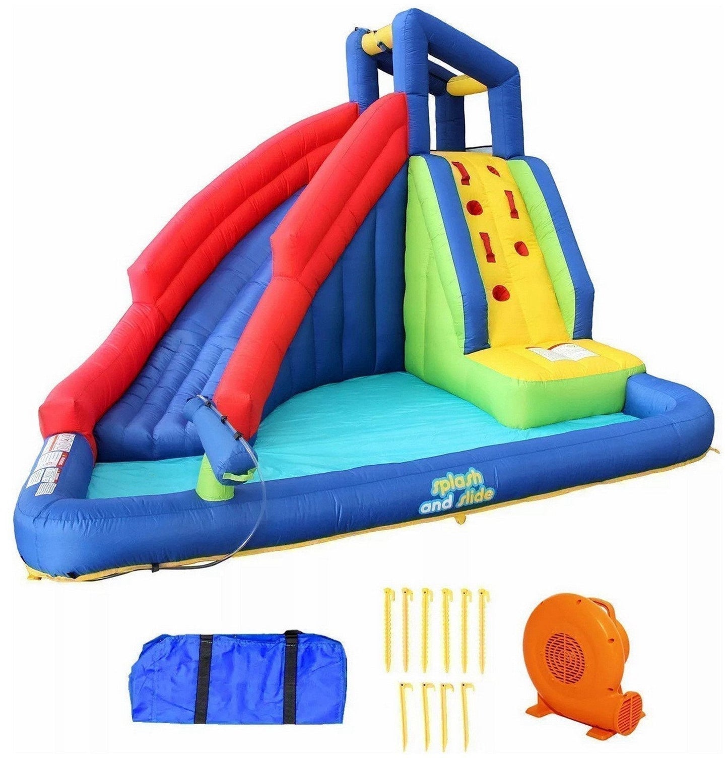 Kids Large Inflatable Water Slide Splash Pool Climbing Wall My First Waterslide