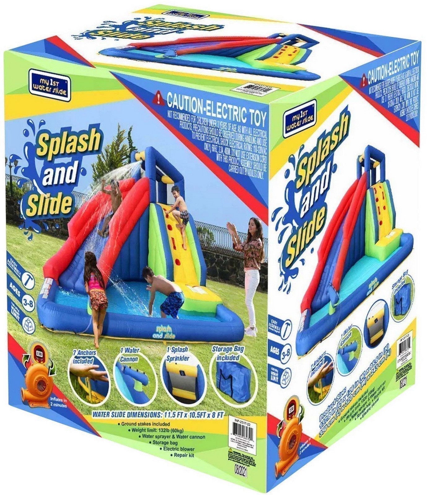 Kids Large Inflatable Water Slide Splash Pool Climbing Wall My First Waterslide