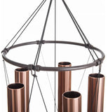 Large Copper Finish Wind Chime 68" Tall Harmonic Tones 5 Aluminum Tubes