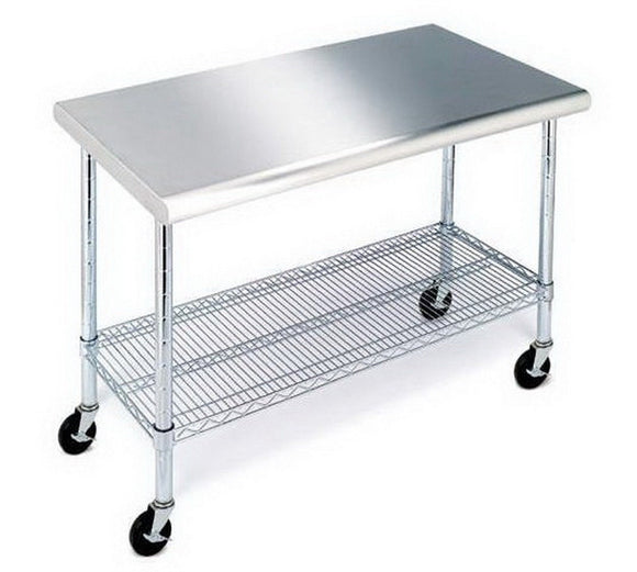 Rolling Stainless Steel Top Work Table NSF Metal Kitchen 49