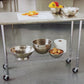 Rolling Stainless Steel Top Work Table NSF Metal Kitchen 49" x 24" Locking Wheel