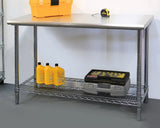 Rolling Stainless Steel Top Work Table NSF Metal Kitchen 49" x 24" Locking Wheel