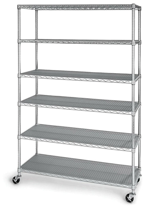 6 Shelf Wire Shelving Metal Storage Rack Heavy Duty Chrome Plated Steel